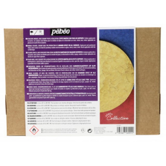 Pebeo Fantasy Moon Set 10x 45 ml & Accessories Hammer Effect Pearlescent Craft Paint Set 758441